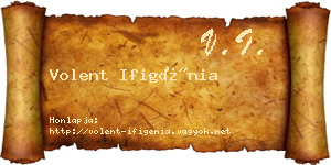 Volent Ifigénia névjegykártya